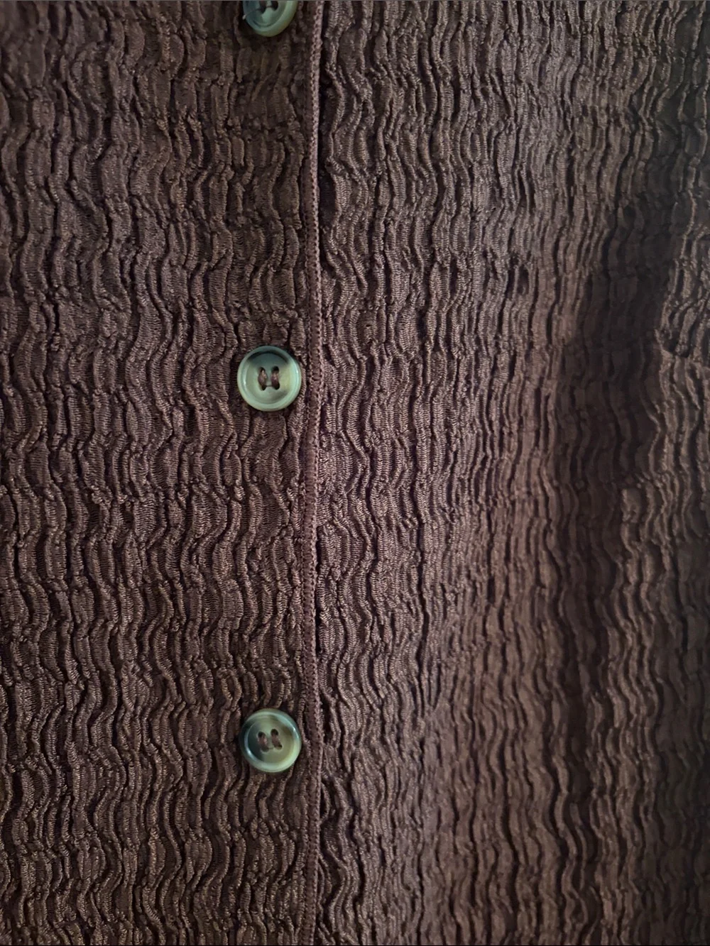 H&M Sleeveless Crinkle Button-Front Top - Chestnut Brown